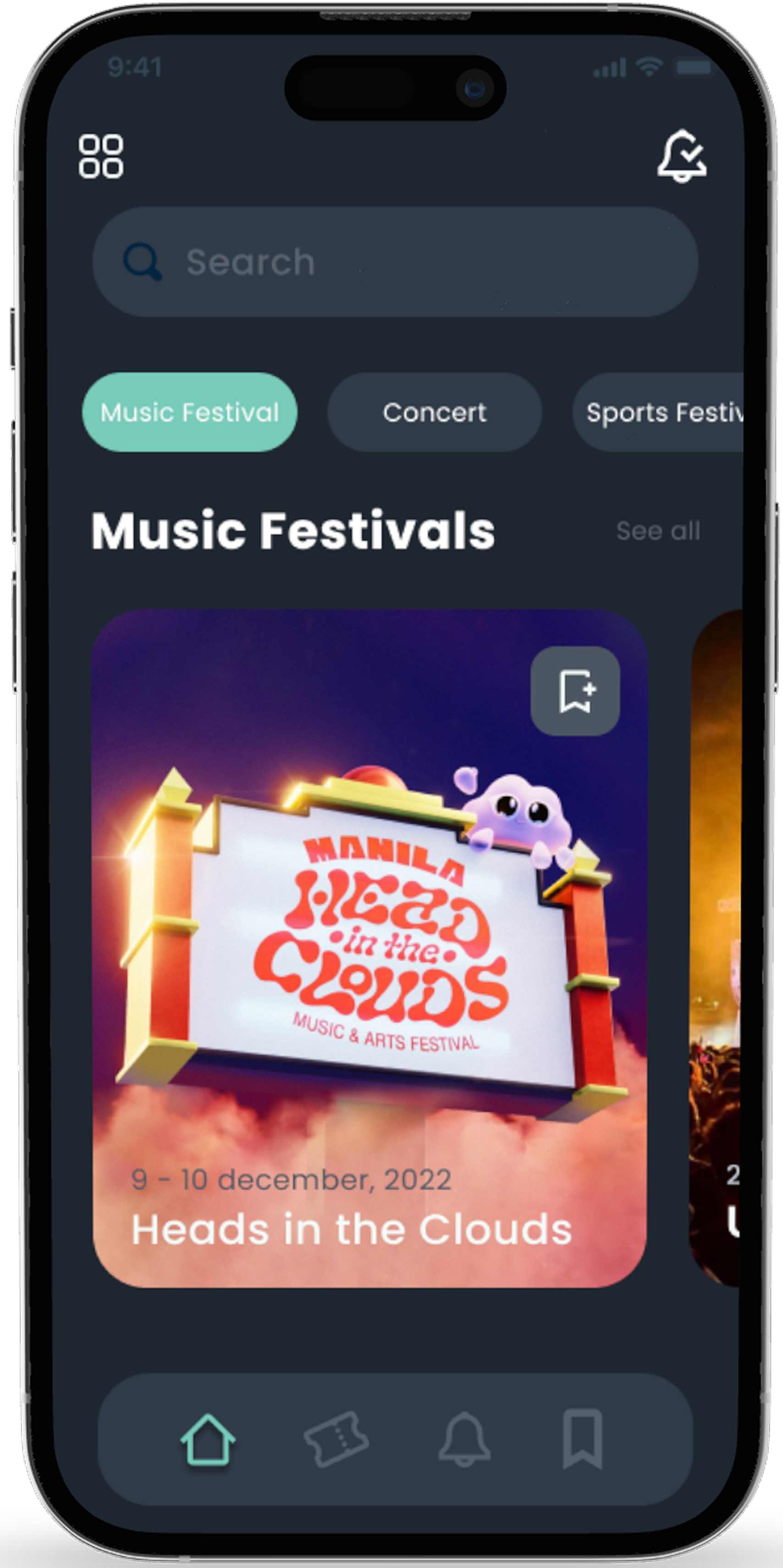 TixGenie — discover screen